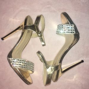 Gold Heels with Silver Details